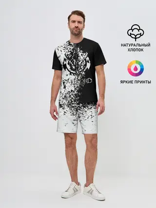 Мужской костюм с шортами / чб спрей оверлорд