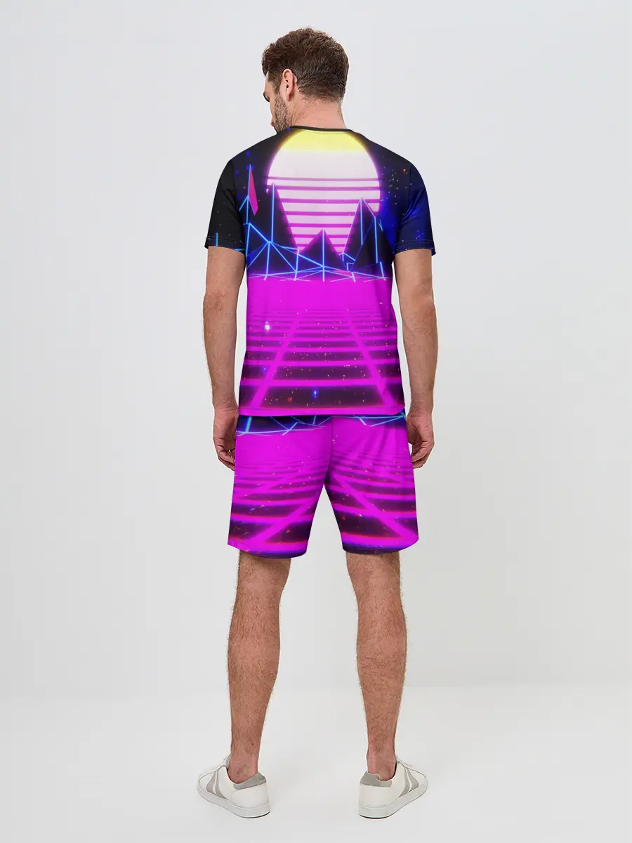 Мужской костюм с шортами / Ретро Стиль неон