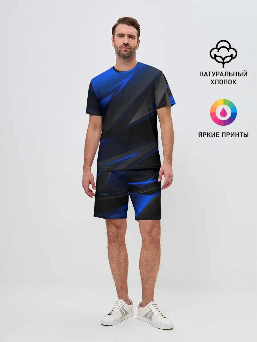 Мужской костюм с шортами / Blue and Black