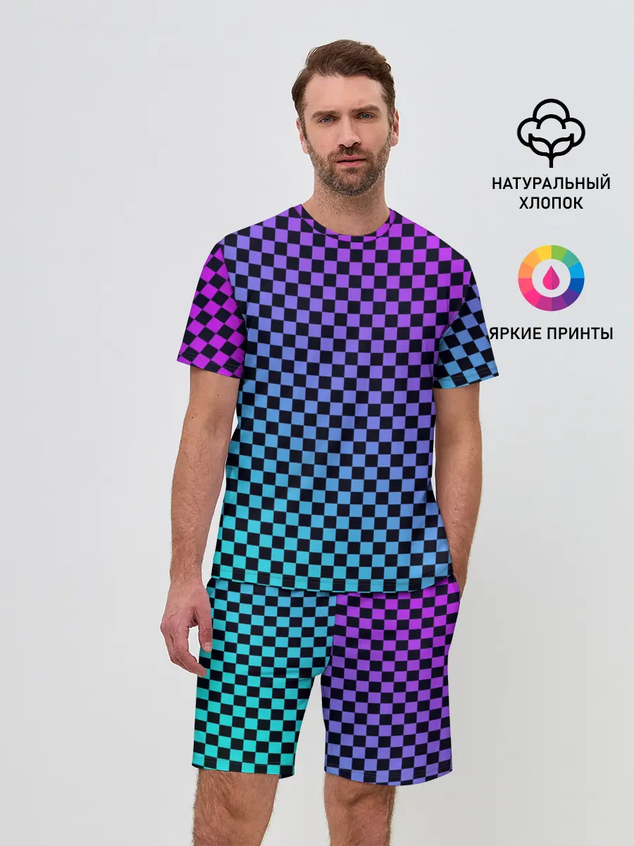 Мужской костюм с шортами / Checkerboard gradient