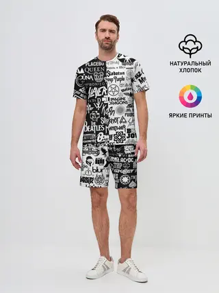 Мужской костюм с шортами / ЛОГОТИПЫ РОК ГРУПП