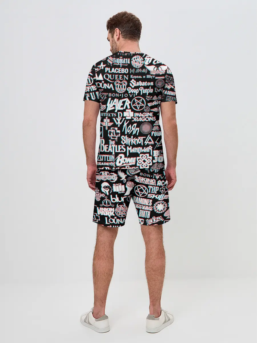 Мужской костюм с шортами / ЛОГОТИПЫ РОК ГРУПП GLITCH