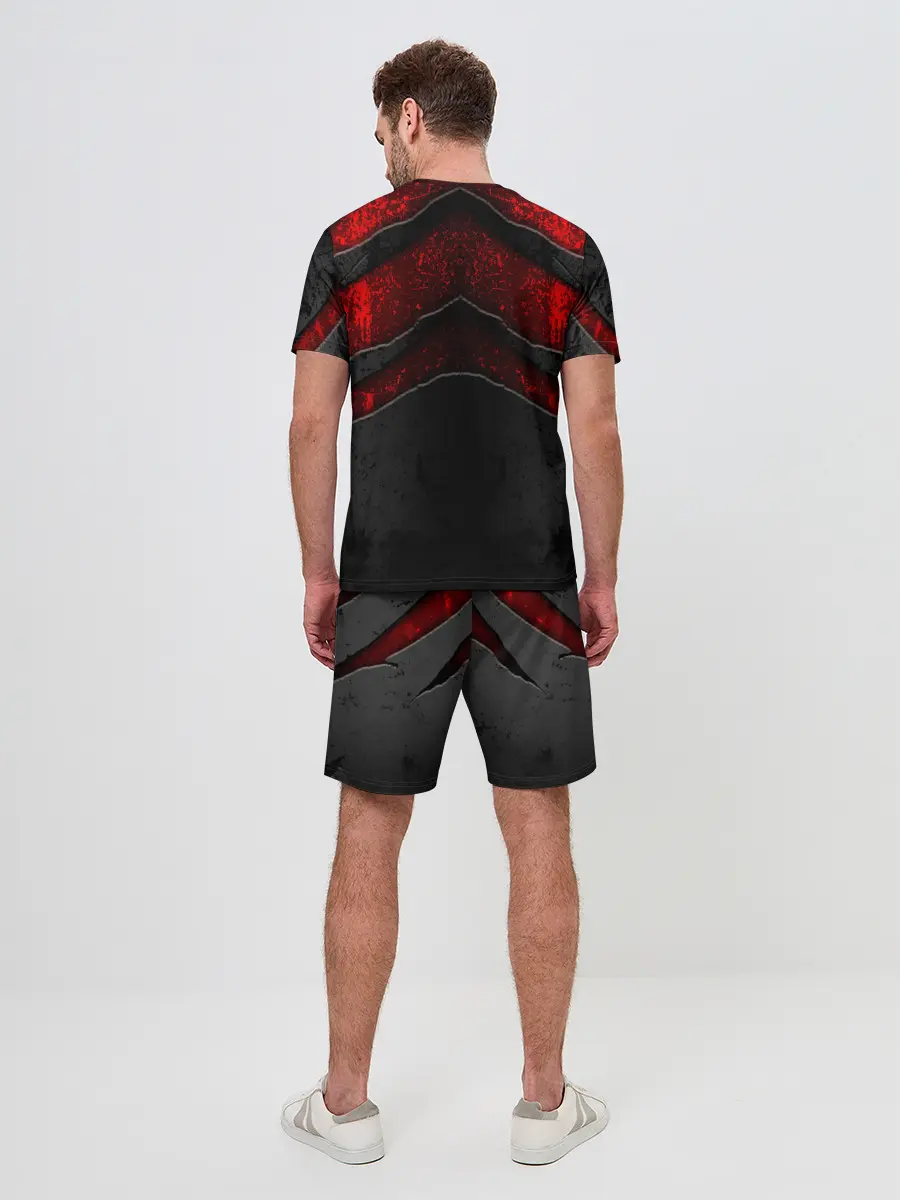 Мужской костюм с шортами / Black & Red Metal