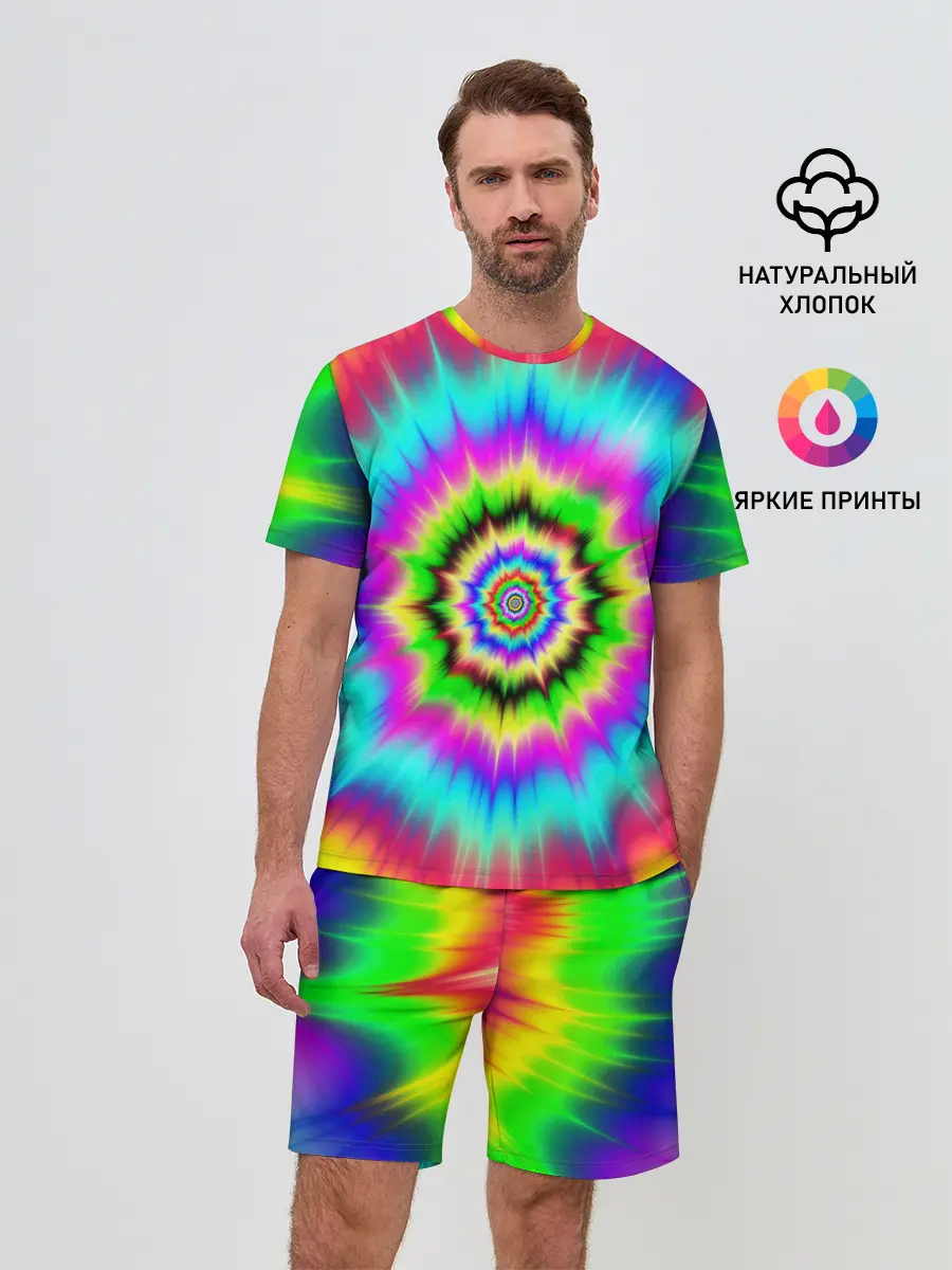 Мужской костюм с шортами / ОПТИЧЕСКИЙ УЗОР