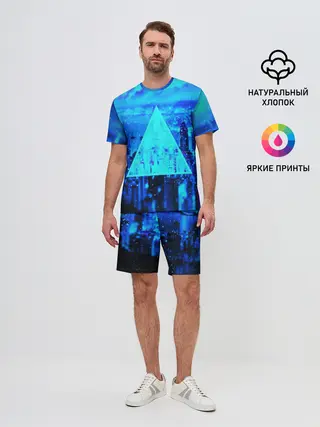 Мужской костюм с шортами / ГОРОД В НЕОНЕ