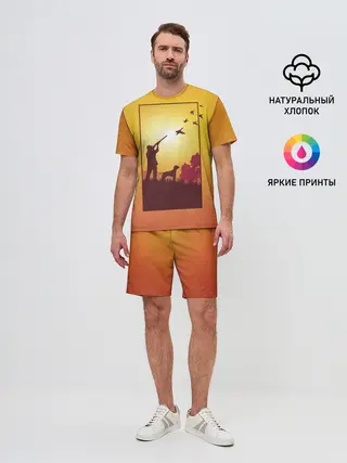 Мужской костюм с шортами / Охотник с собакой