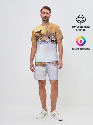 Мужской костюм с шортами / Собака и фазан