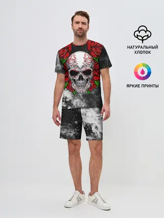 Мужской костюм с шортами / Skull and Roses