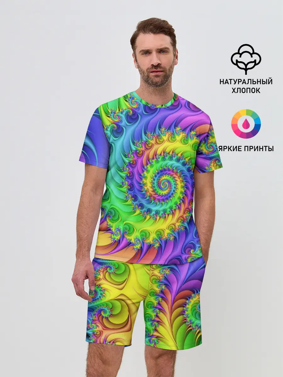 Мужской костюм с шортами / ФРАКТАЛЬНЫЙ АБСТРАКТ