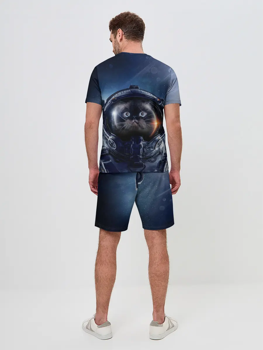 Мужской костюм с шортами / Кот космонавт