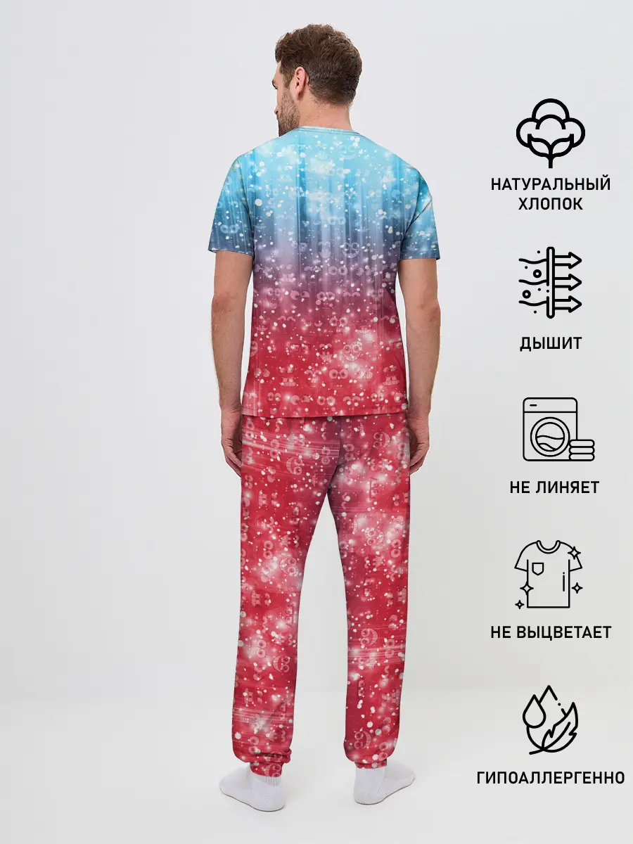 Мужская пижама с брюками / Новогодний Спанч Боб