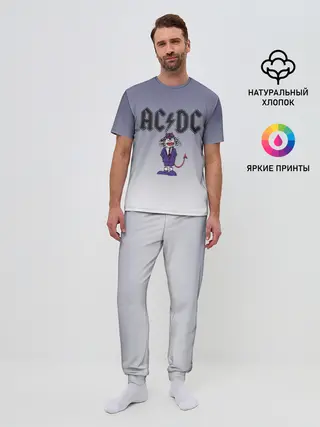 Мужская пижама с брюками / Ангус Янг чертик AC/DC