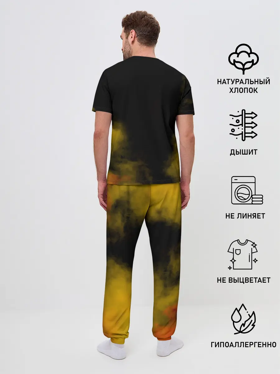 Мужская пижама с брюками / Карикатура Ангус Янг - AC/DC