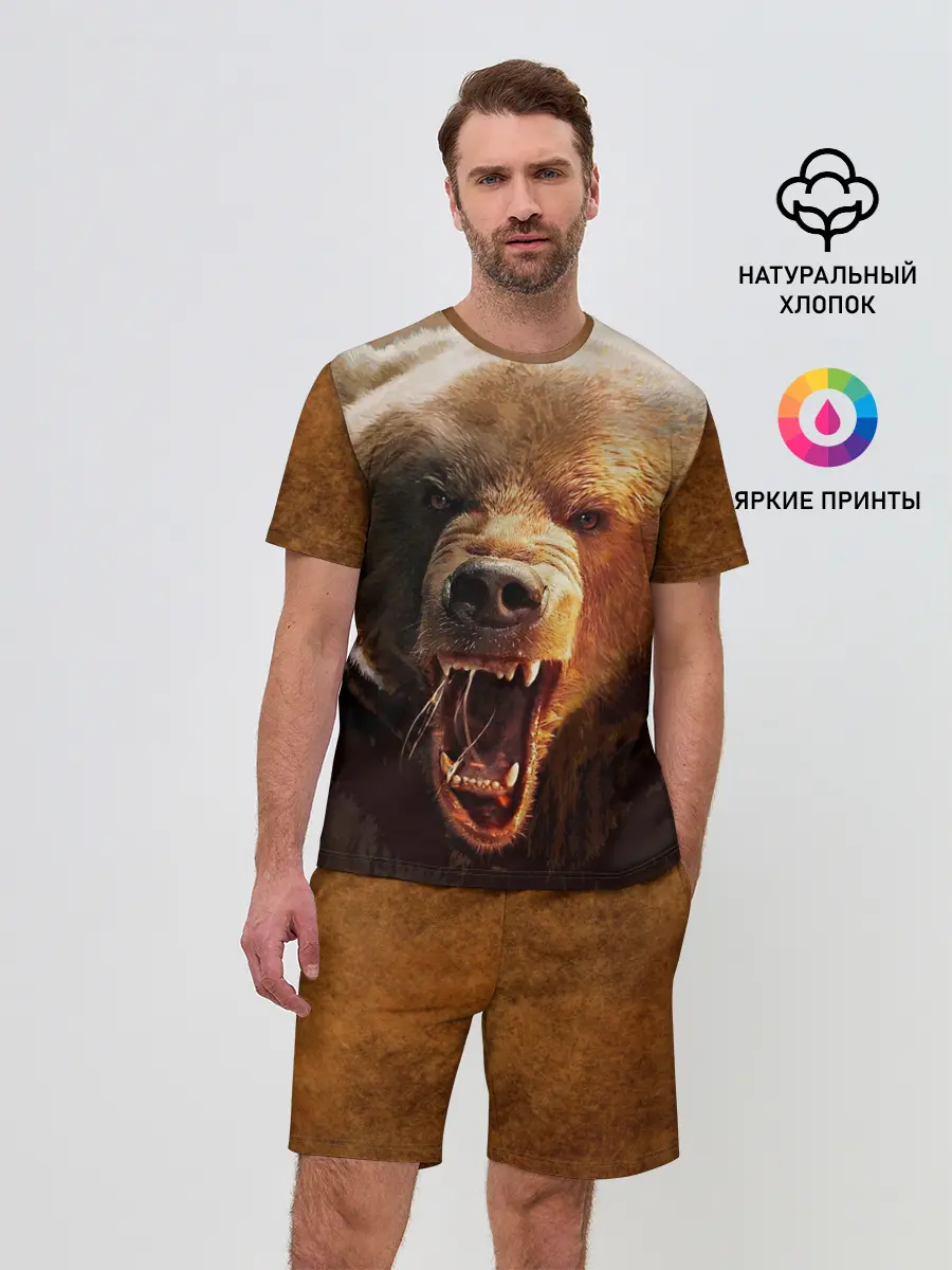 Мужской костюм с шортами / Медведь