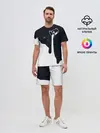 Мужской костюм с шортами / Черно-белый