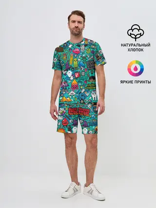 Мужской костюм с шортами / стикербомбинг