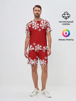 Мужской костюм с шортами / Снежинки