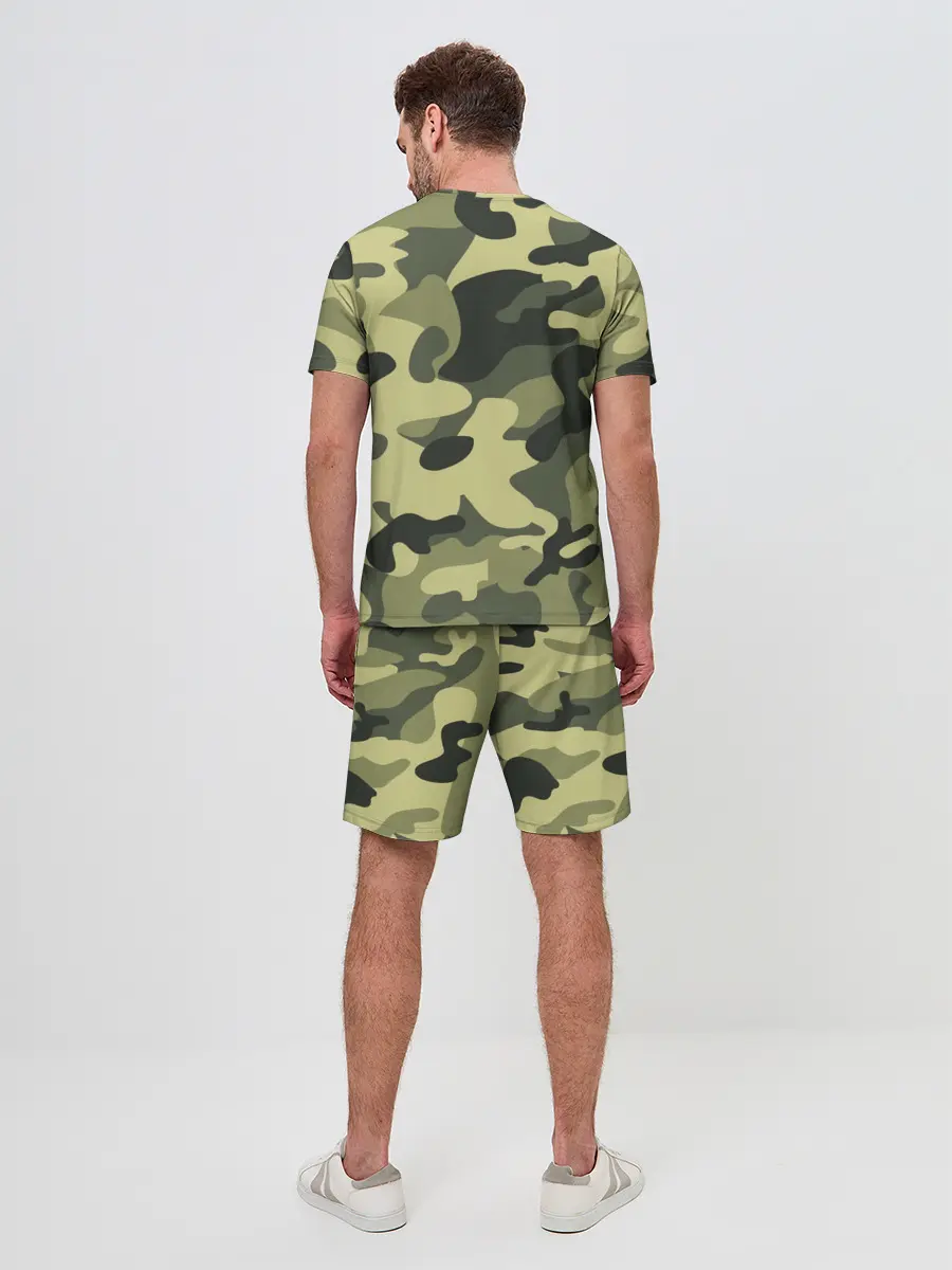 Мужской костюм с шортами / Камуфляж Хаки