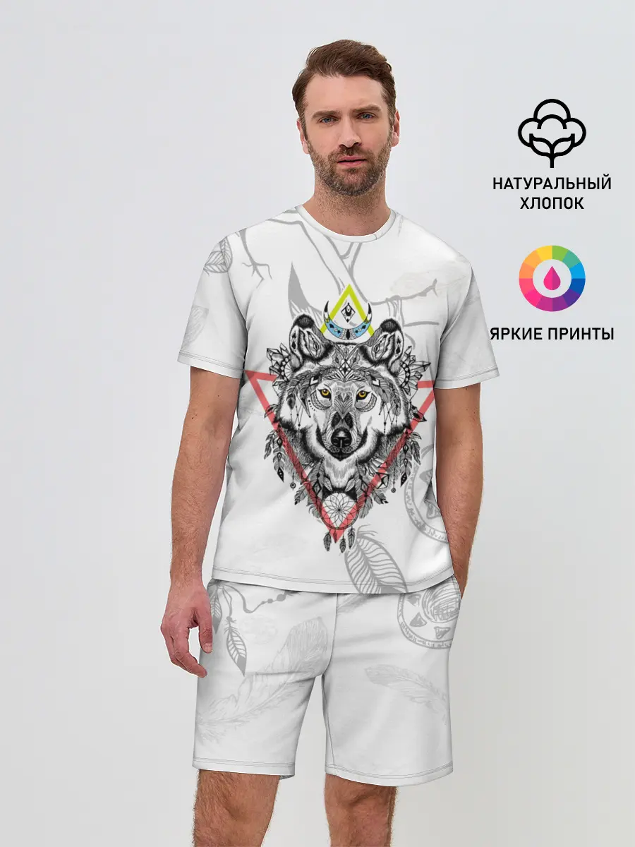 Мужской костюм с шортами / Волк