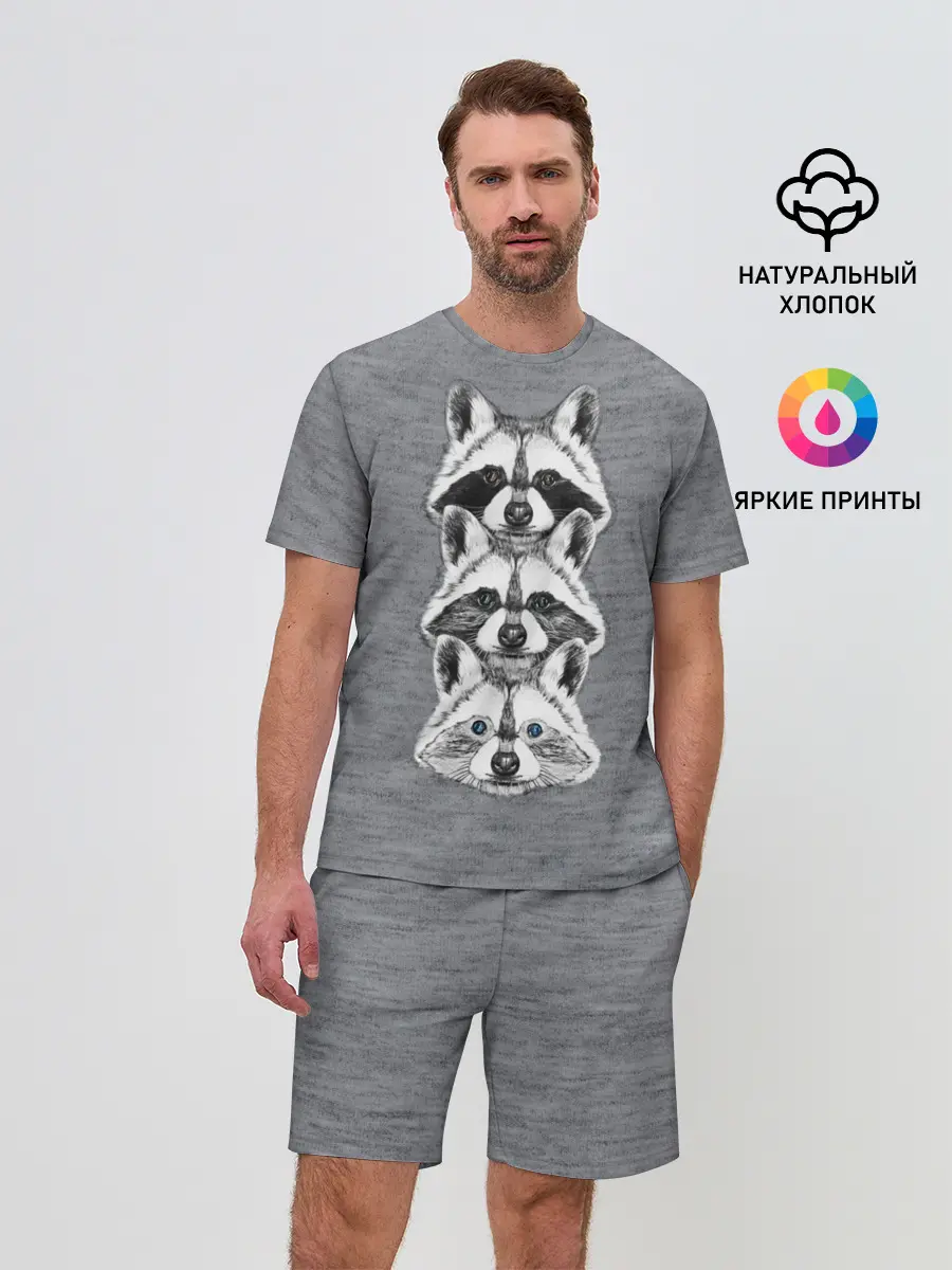 Мужской костюм с шортами / Еноты