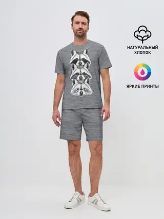 Мужской костюм с шортами / Еноты