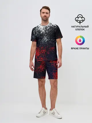 Мужской костюм с шортами / Брызги красок