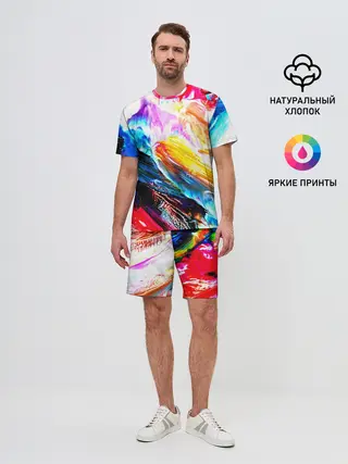 Мужской костюм с шортами / Абстракция красок