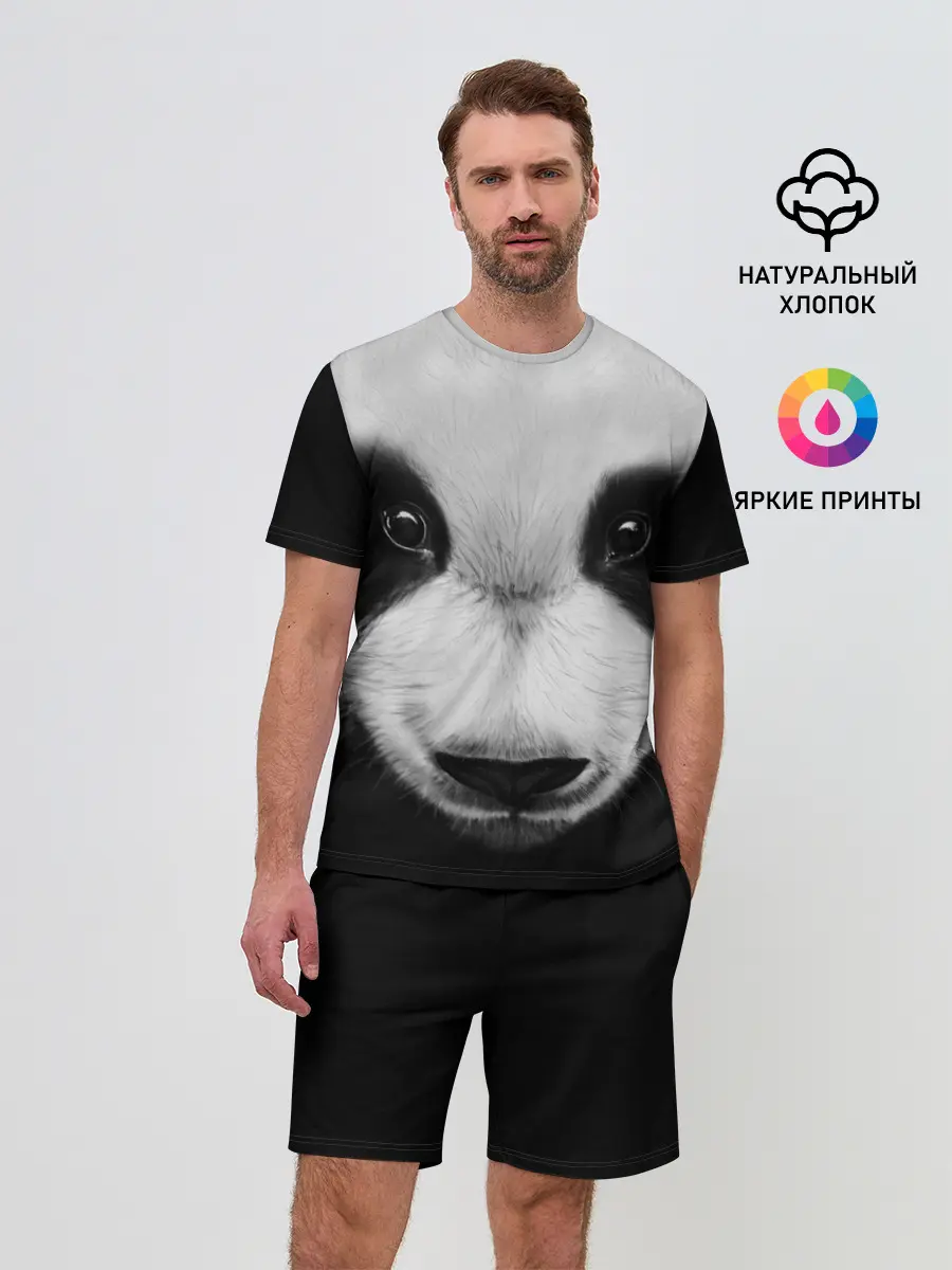 Мужской костюм с шортами / Морда панды