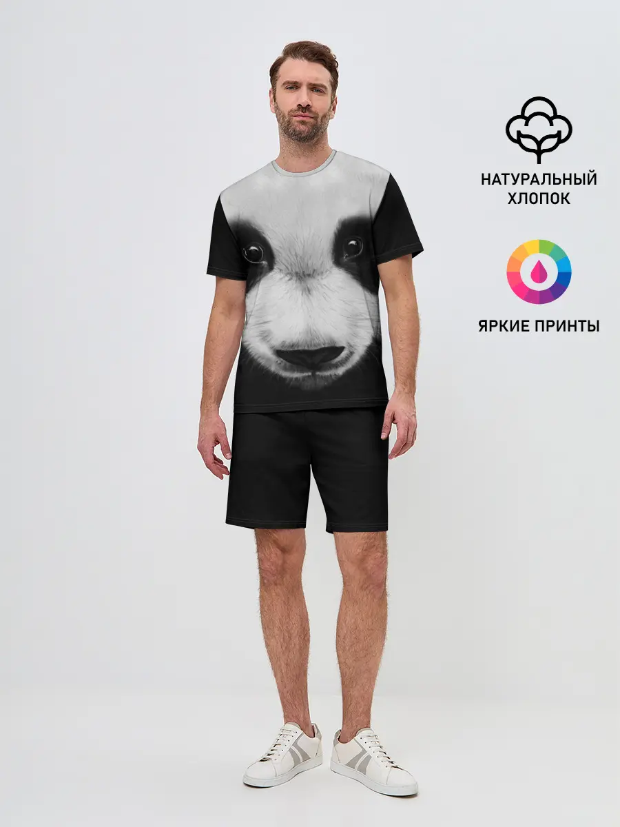 Мужской костюм с шортами / Морда панды