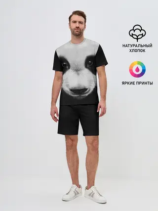 Мужской костюм с шортами / Морда панды