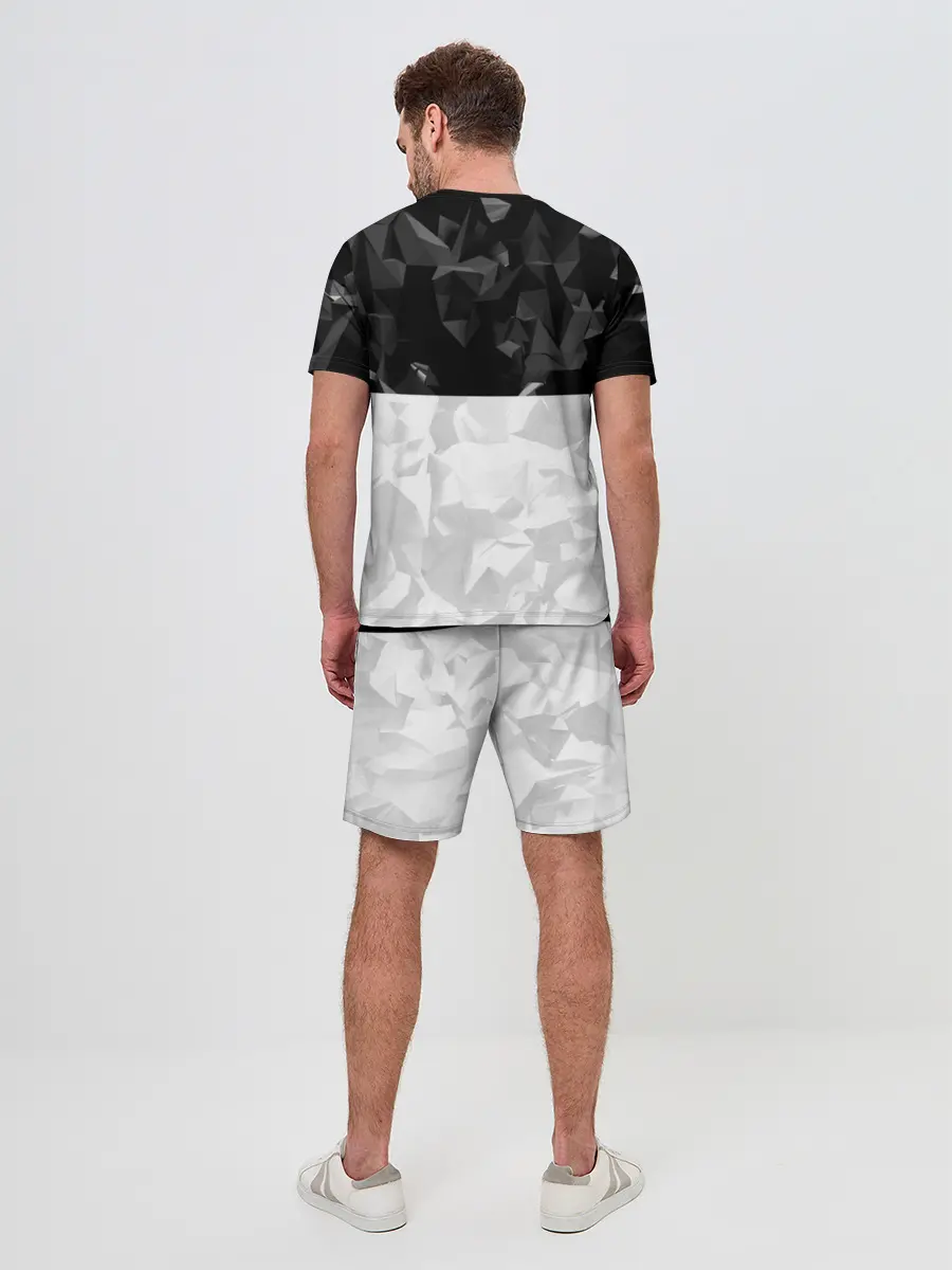 Мужской костюм с шортами / CS GO BLACK WHITE GEOMETRY