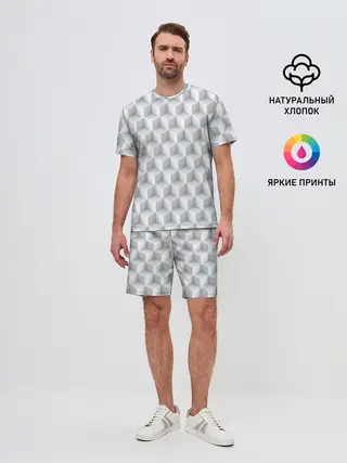 Мужской костюм с шортами / 3D Кубы