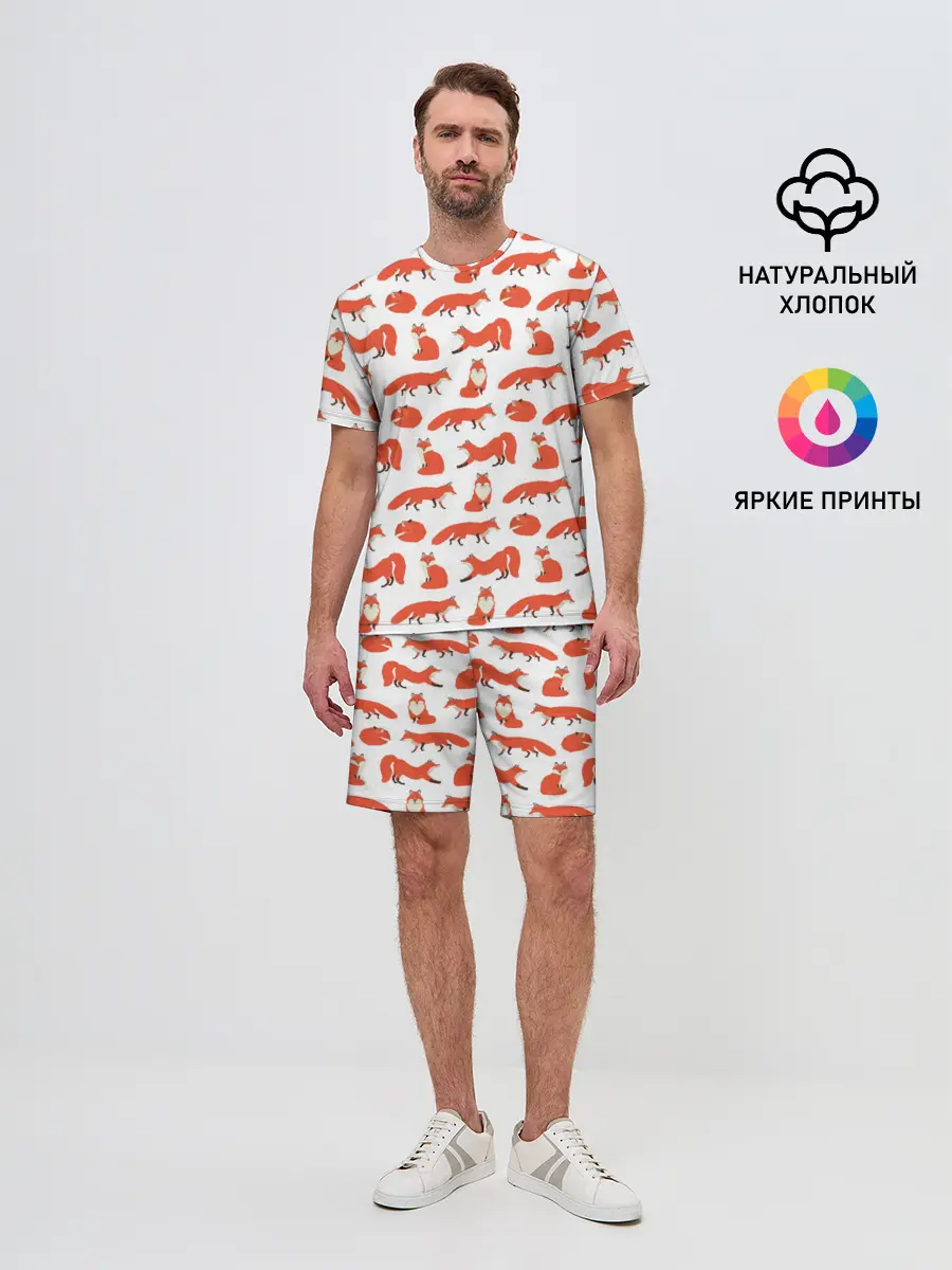 Мужской костюм с шортами / Рыжий паттер