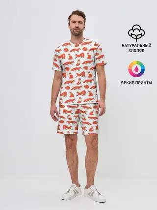 Мужской костюм с шортами / Рыжий паттер