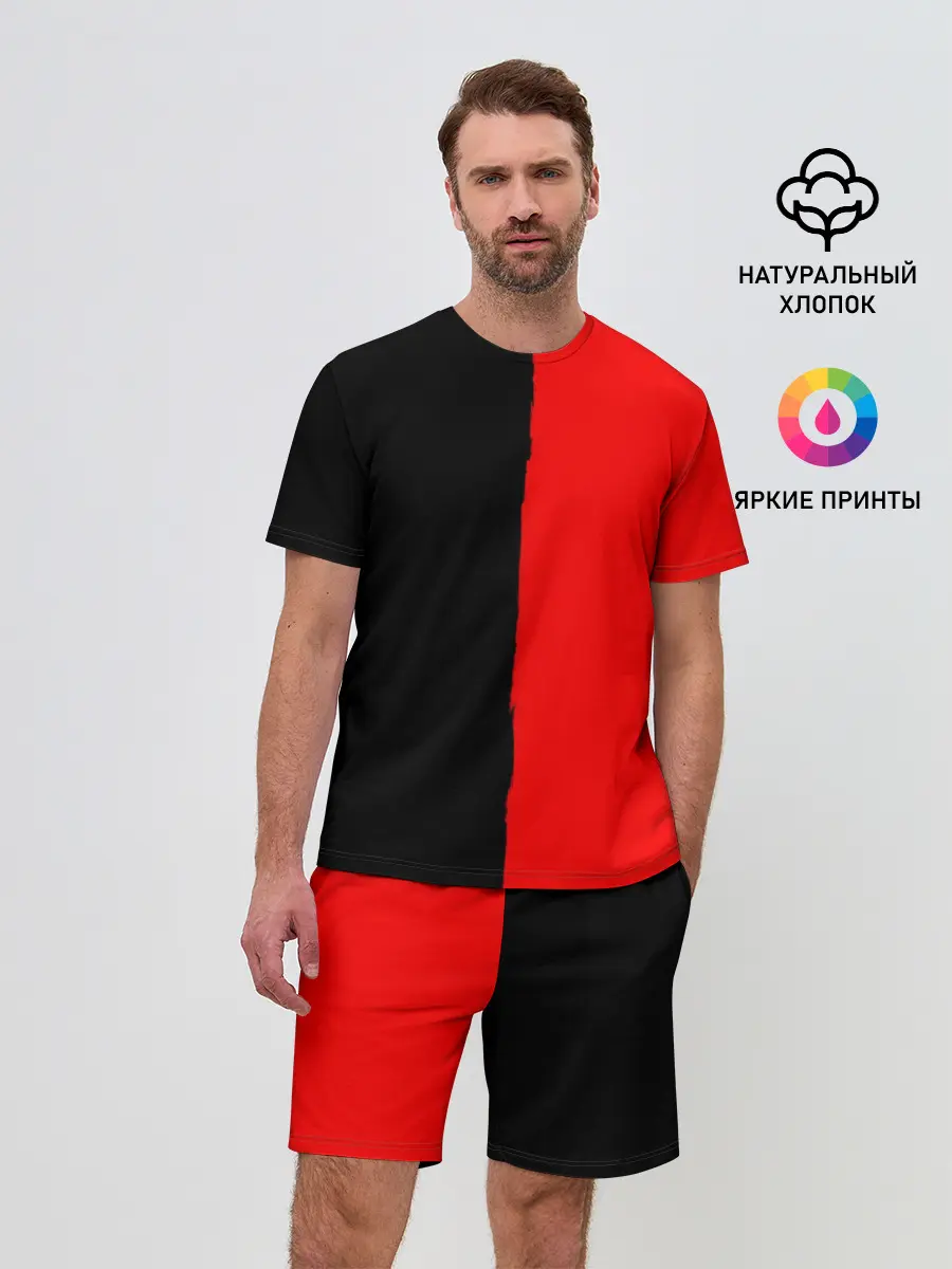 Мужской костюм с шортами / Red & Black