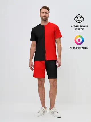 Мужской костюм с шортами / Red & Black