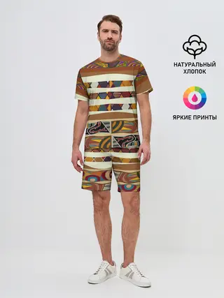 Мужской костюм с шортами / Африканская мозаика