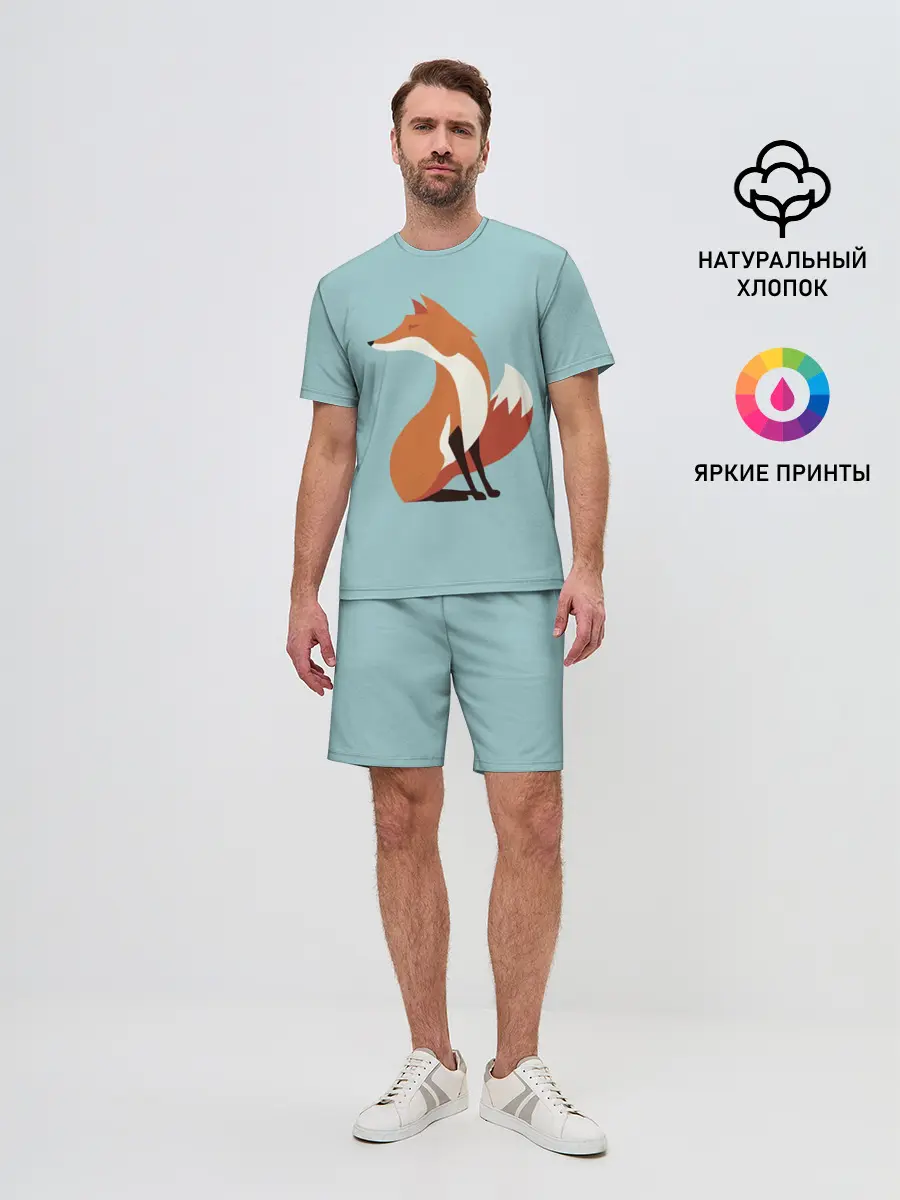 Мужской костюм с шортами / Лисичка минималистичная