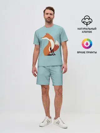 Мужской костюм с шортами / Лисичка минималистичная