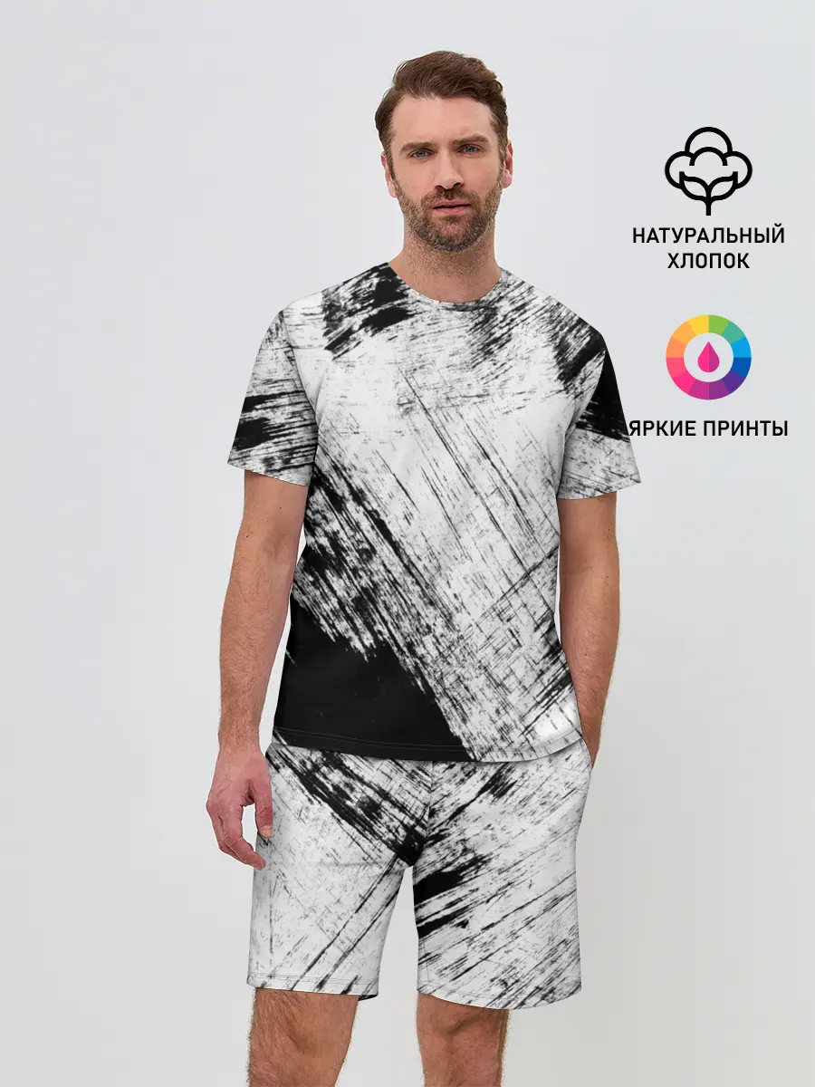 Мужской костюм с шортами / Штриховка