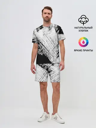 Мужской костюм с шортами / Штриховка