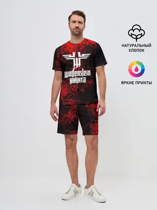 Мужской костюм с шортами / Никита в стиле Wolfenstein