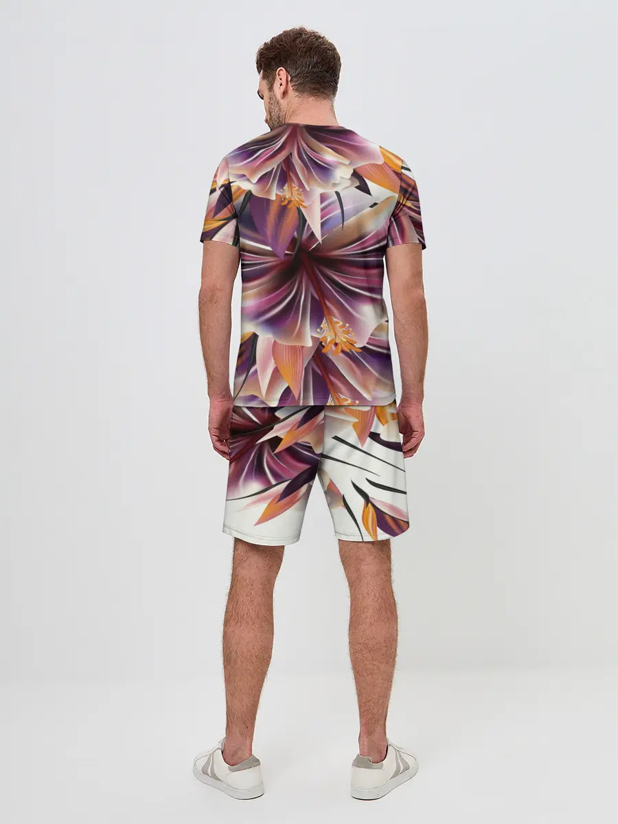 Мужской костюм с шортами / Необычный цветок