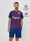 Мужской костюм с шортами / Barcelona home 18-19