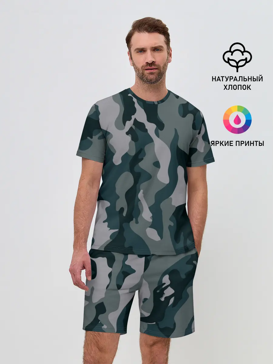Мужской костюм с шортами / камуфляж
