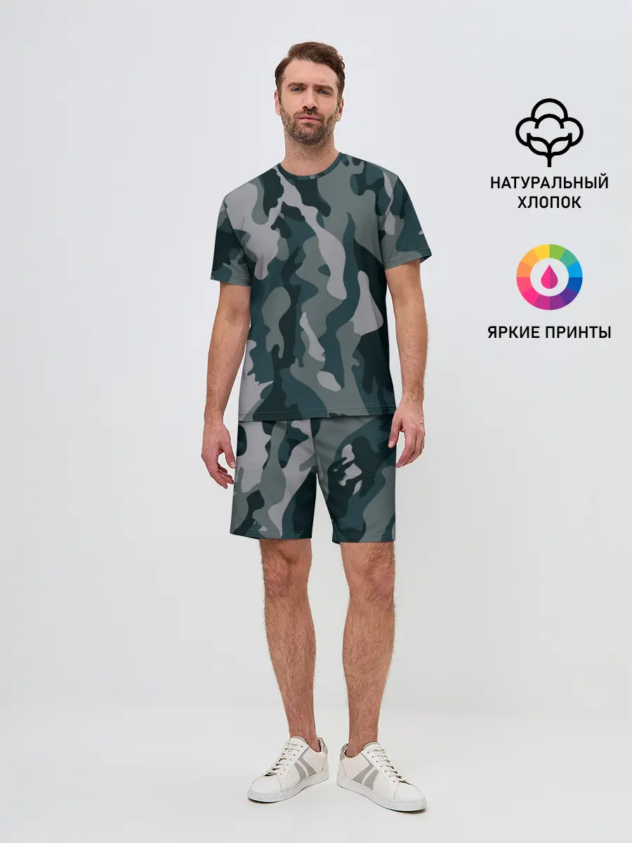 Мужской костюм с шортами / камуфляж
