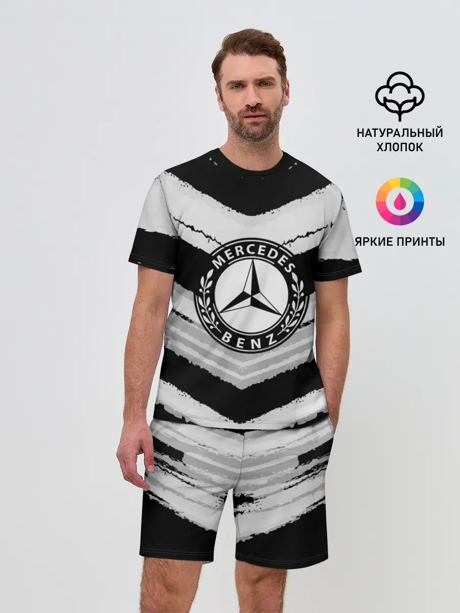 Мужской костюм с шортами / Mercedes sport abstract 2018
