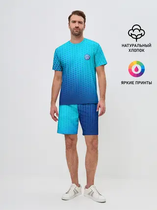 Мужской костюм с шортами / VOLKSWAGEN carbon uniform 2018