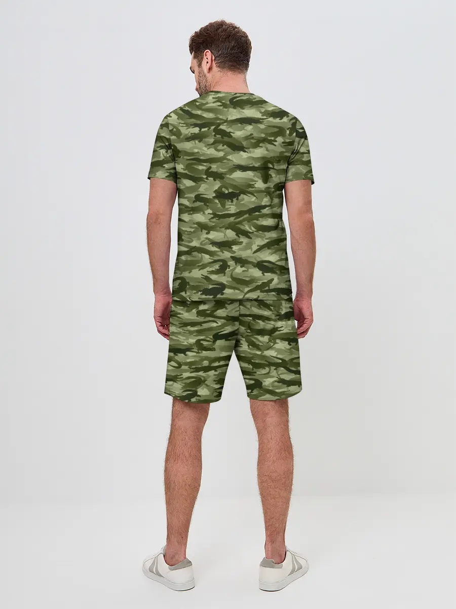 Мужской костюм с шортами / Камуфляж с крокодилами