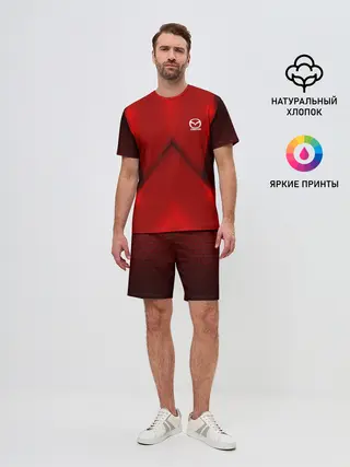 Мужской костюм с шортами / Mazda car sport RED